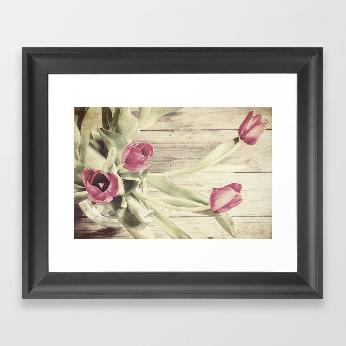 rustic tulips Framed Art Print