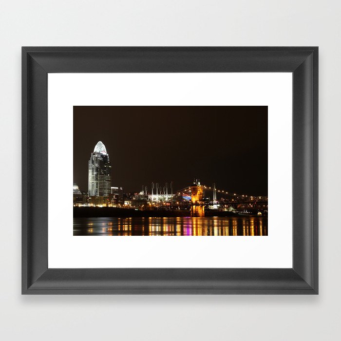 Cincinnati Roebling Bridge Framed Art Print