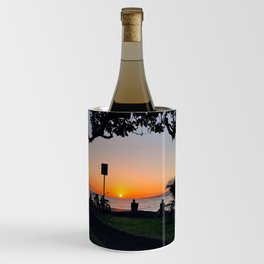 Hawaii Beach Sunset Silhouette Scenery at Ala Moana Beach Wine Chiller