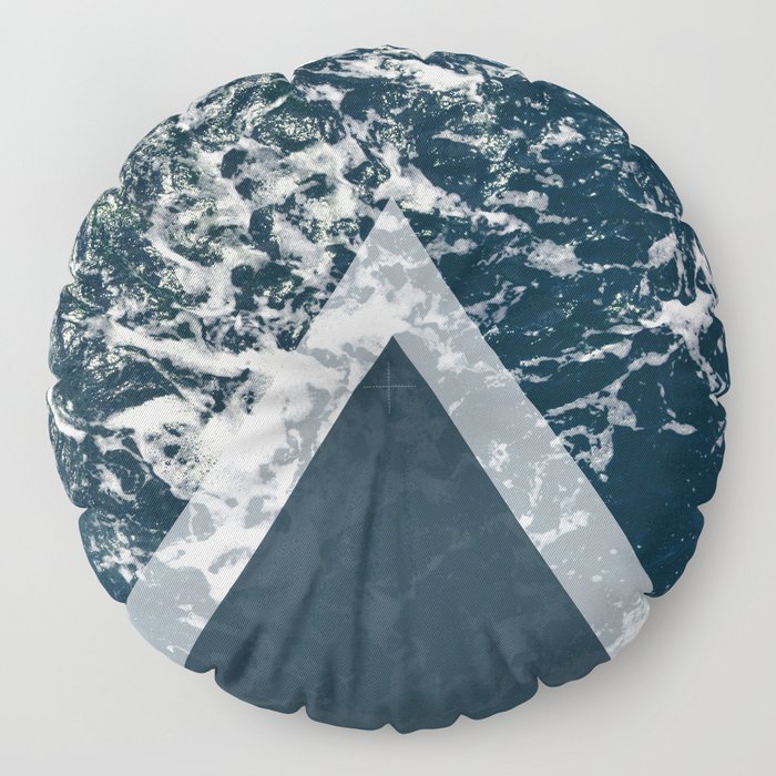 Society6 Floor Pillow Blue sea arrows collage by ARTbyJWP - Dark blue aesthetic moodboard