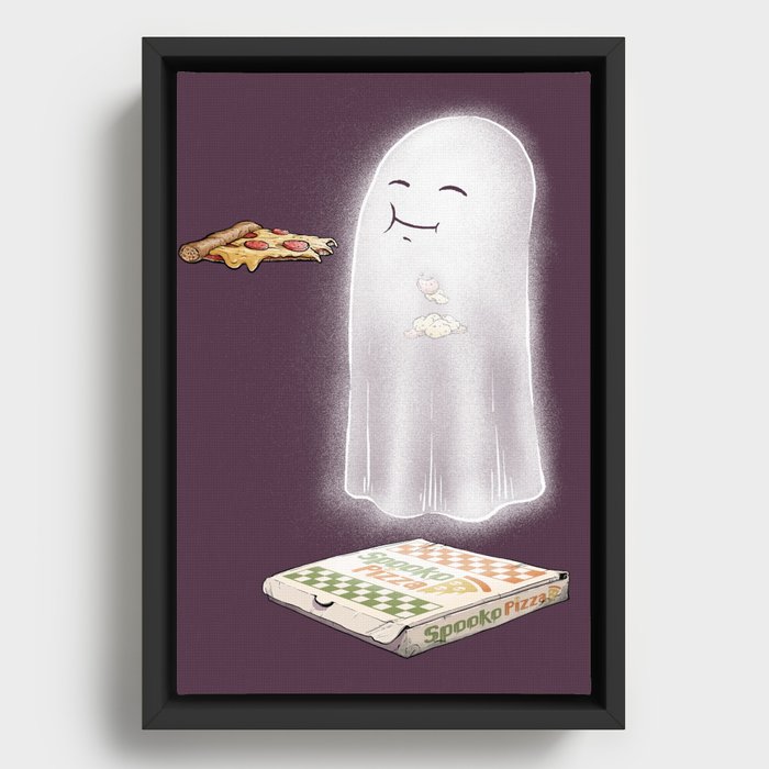 Spooko the Pizza Ghost Framed Canvas