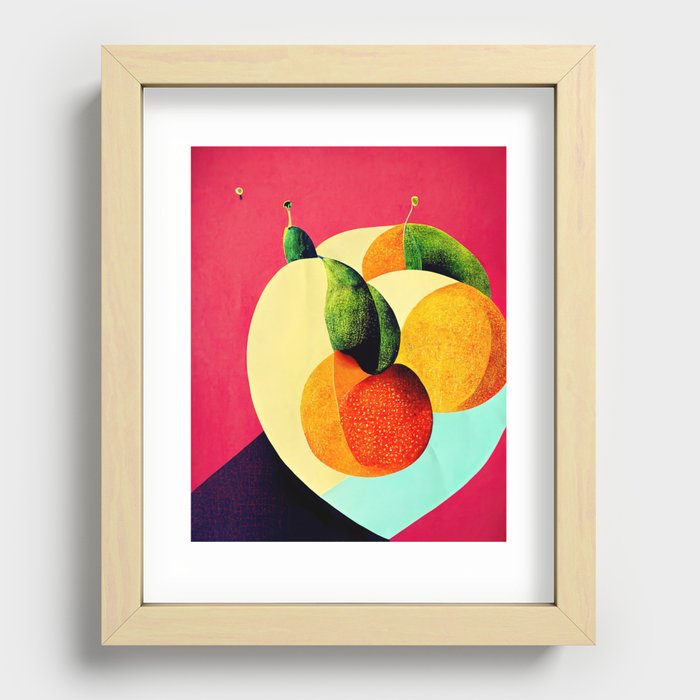 Tropical Fusion - Abstract Minimalist Digital Retro Poster Art Recessed Framed Print