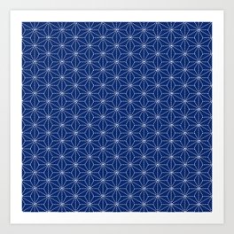 Asanoha Pattern in Pantone's Classic Blue Art Print