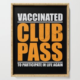 Vaccinated Club Pass To Participate In Life Again Serving Tray