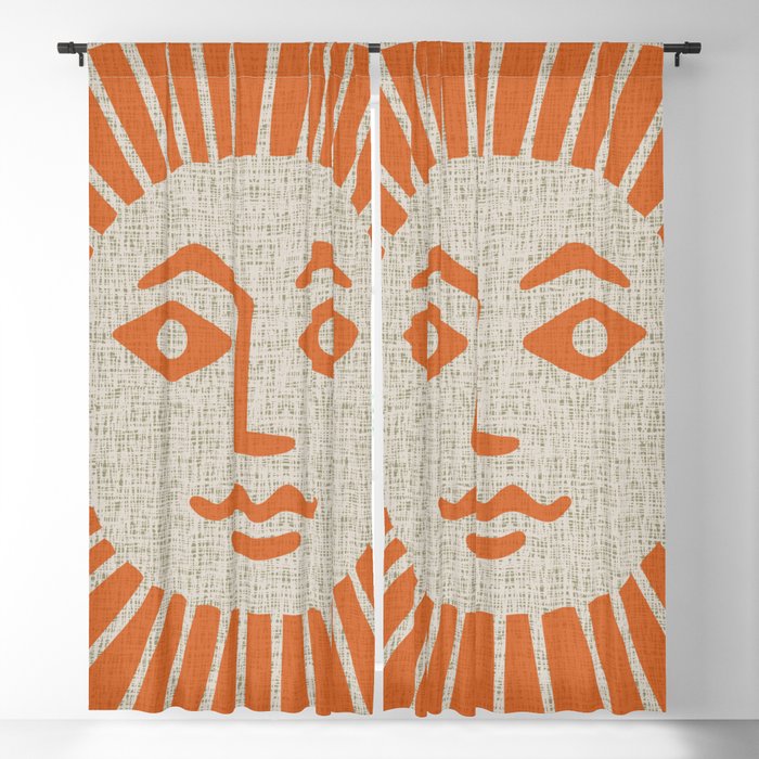 Retro Mid Century Modern Sunburst 538 Blackout Curtain