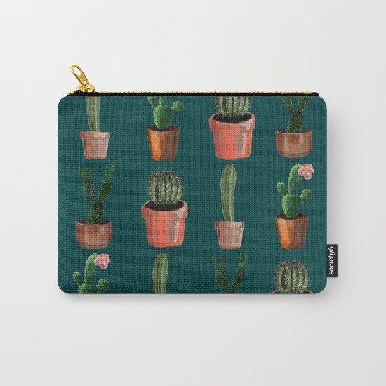 Various Cacti Green Carry-All Pouch