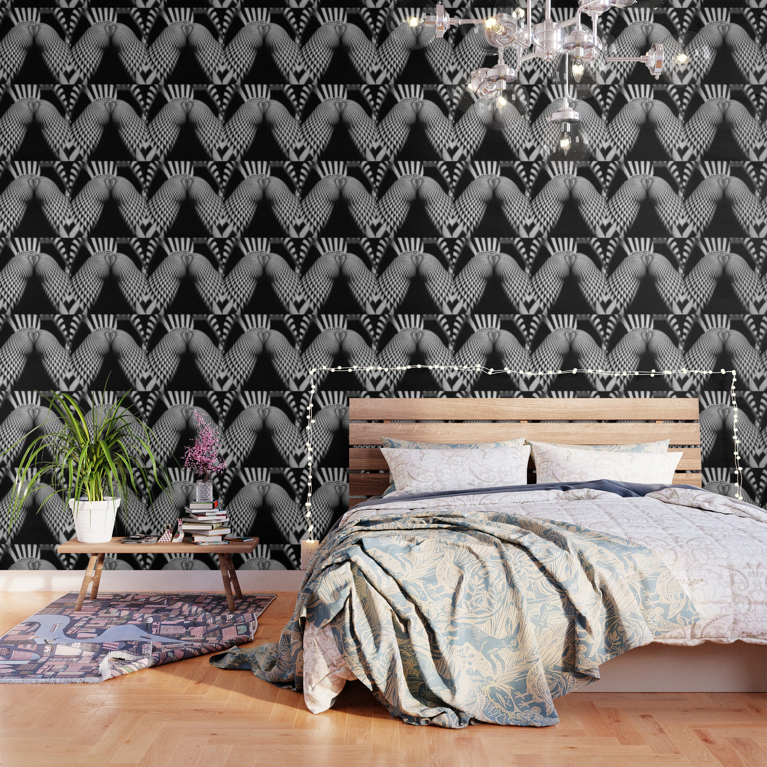 0364 Jal Nude Geometric Erotica Black White Naked Woman Behind Below Bum Butt Ass Wallpaper By Chris Maher Society6