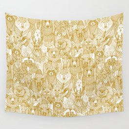 canadian animals gold white Wall Tapestry