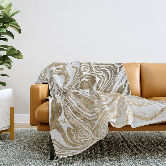 Gold foil throw blanket deals