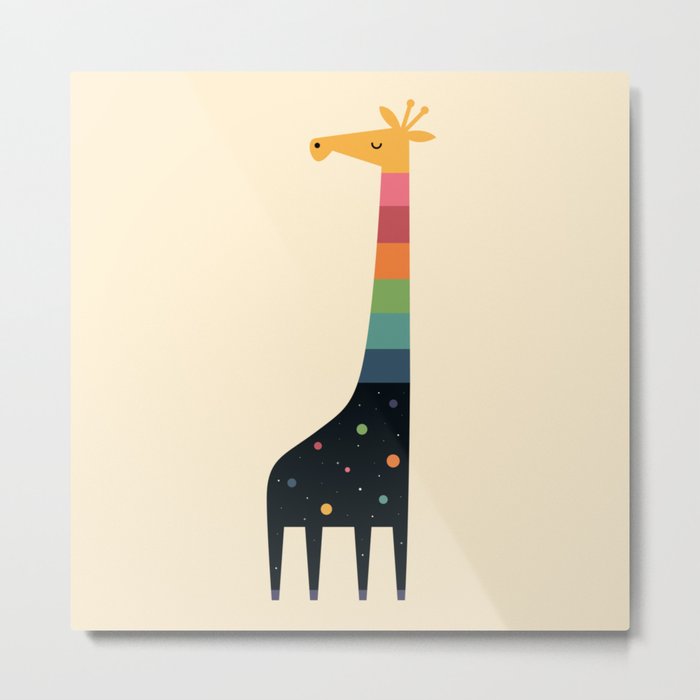Galaxy Giraffe Metal Print