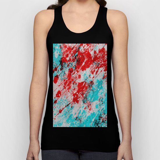 Red Fury - Abstract In Blue And Red Unisex Tank Top