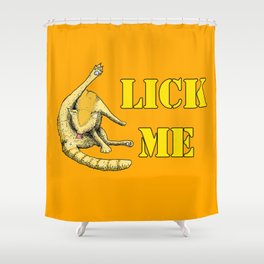 Lick Me (cat cleaning itself) Shower Curtain