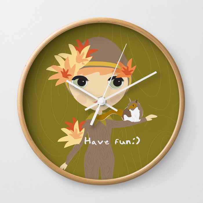 Forest Girl Wall Clock