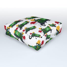 Christmas Recycling Garbage Truck Outdoor Floor Cushion