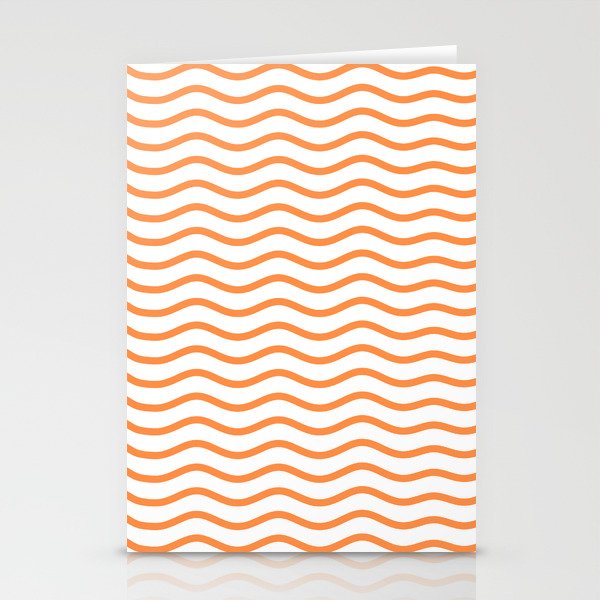 Orange Wave pattern  Stationery Cards