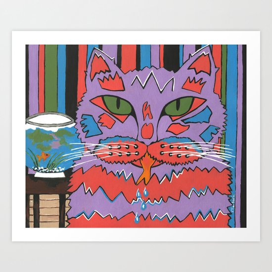 Cat Attack Art Print
