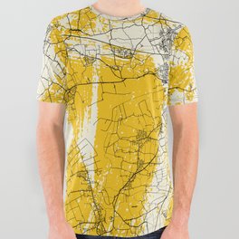 Preston - England Map Drawing - Artistic  All Over Graphic Tee
