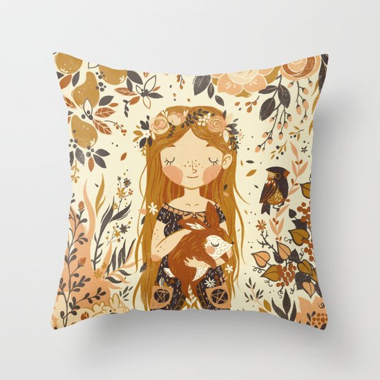 The Queen of Pentacles Throw Pillow