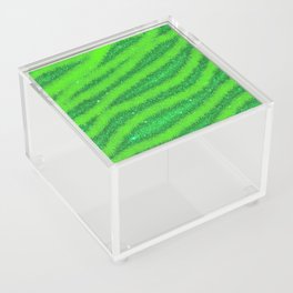 Light Green Glitter Zebra  Magic Collection Acrylic Box