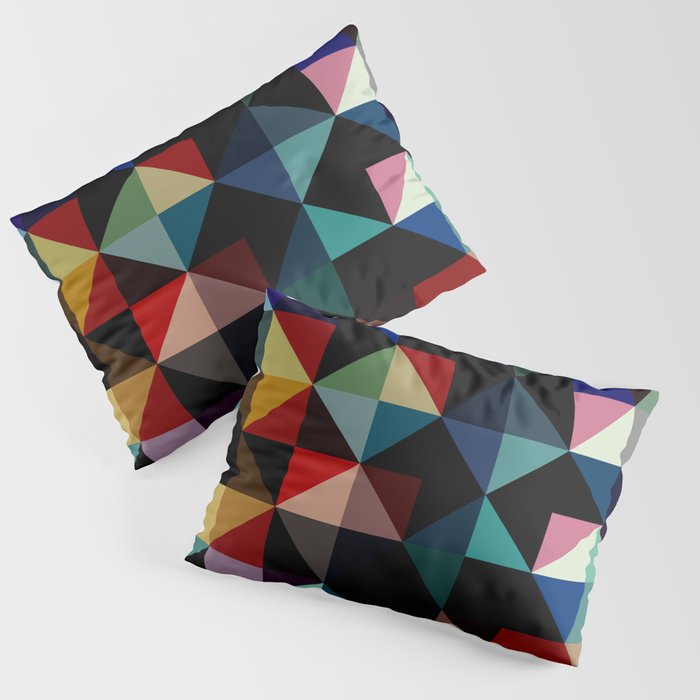 Ovinnik - Abstract Coloful Dark Diamond Shape Art Pillow Sham