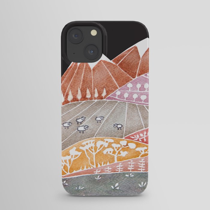 Tatry mountains, sheep watercolor landscape nature iPhone Case