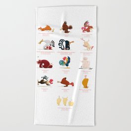 Chicken Yoga Beach Towel
