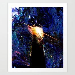 Pulsar the lighthouse of the universe abstract painting  Art Print