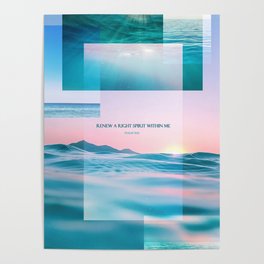 Bible Verse Ocean Collage Poster