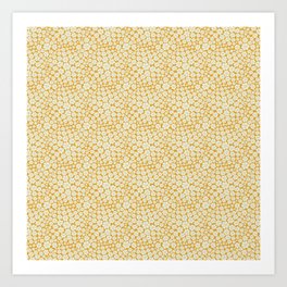 Floral Orbs - Yellow Art Print