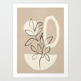 Abstract Minimal Plant 7 Art Print