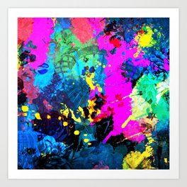 Colorful Artistic Mixed Paint For Home Decor Art Print
