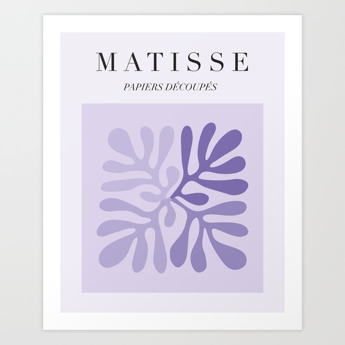 Lilac Exhibition Poster – Light Purple Henri Matisse Cut Outs Vintage Poster Art Print by November Art Studio | Society6