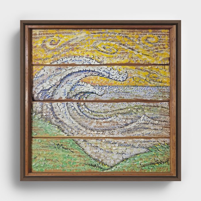 Waves on Grain Framed Canvas