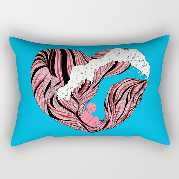 Ocean Heart Rectangular Pillow