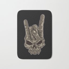 Devil Horns Sign | Heavy Metal Hand Gesture Music Bath Mat | Devilhorns, Skull, Satanistgreeting, Musicinstrument, Band, Deathmetal, Devil, Satan, Musicstyle, Graphicdesign 