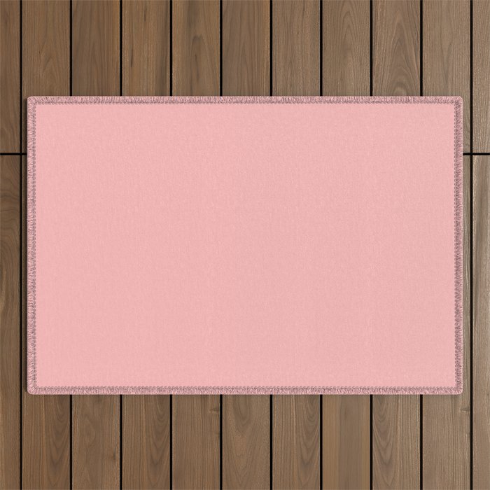 Pale Rosette light pink pastel solid color modern abstract pattern  Outdoor Rug