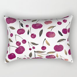 Watercolor sour cherries - burgundy Rectangular Pillow