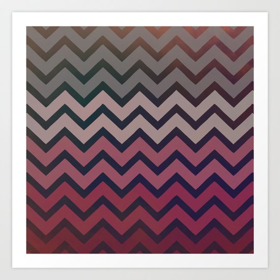 Pink Chevron Art Print