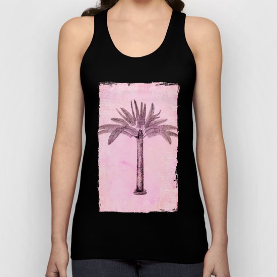 Pink Retro Palmtree Unisex Tank Top