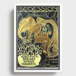 Art Nouveau Vintage Poster by Koloman Moser for the 5th Exhibition of the Wiender Secession Framed Canvas