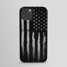 White Grunge American flag iPhone Case