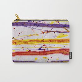 Verity Carry-All Pouch | Splash, Purple, Dribbles, Acrylic, Painting, Abstract, Bright, Orange, Splatter, Facemask 