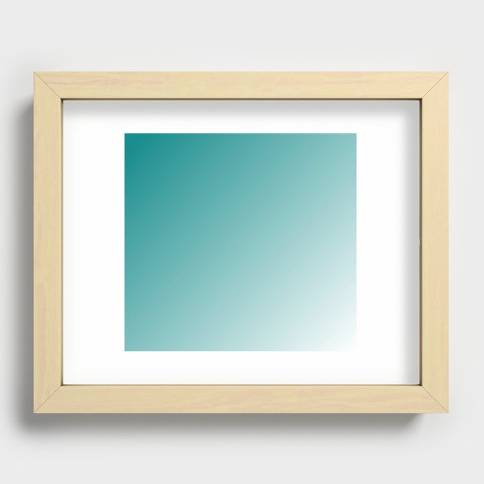Medium And Light Blue Gradient Recessed Framed Print