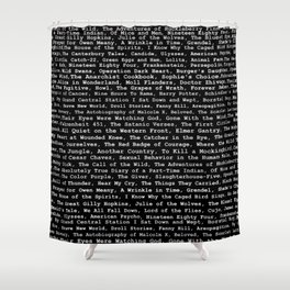 Banned Literature Internationally Print on Black Shower Curtain