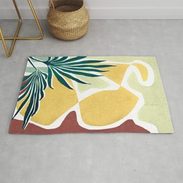 Jungle Abstract 2 Rug | Digital, Vintage, Abstract, Pop Art, Illustration, Leaves, Green, Pattern, Graphite, Jungleabstract 