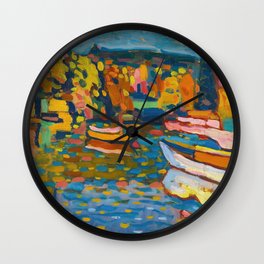 Study For Autumn Landscape With Boats (1908) Wassily Kandinsky (Russian, 1866 - 1944) Landscape Wall Clock