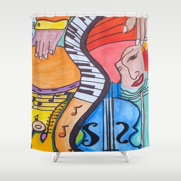 Let There Be Music Shower Curtain