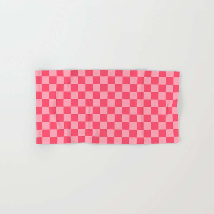 Pink Checkerboard Hand & Bath Towel