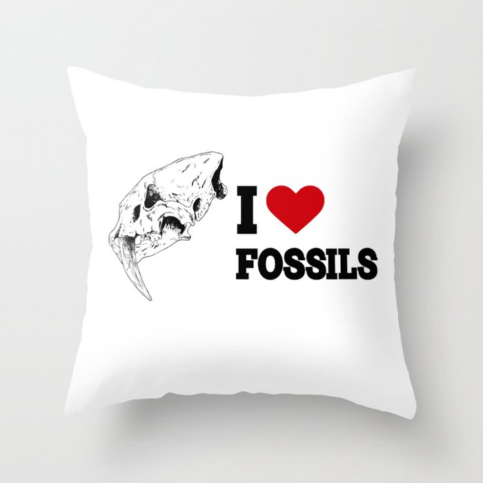 I loved fossils tiger sabertooth Throw Pillow