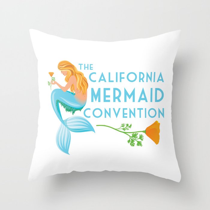 Simple Logo ·•· California Mermaid Convention Throw Pillow